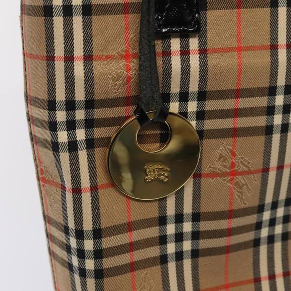 BURBERRY Nova Check Tote Bag Canvas Beige Gold Auth ep5405 - Picture 10 of 16